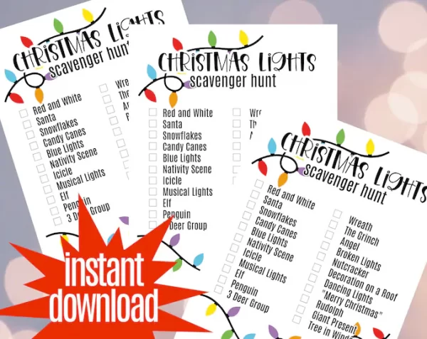 Christmas Lights Scavenger Hunt - Digital Download